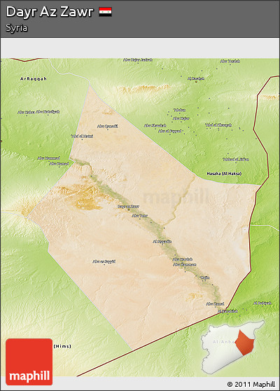 Satellite 3D Map of Dayr Az Zawr, physical outside