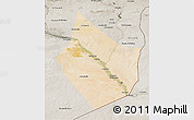 Satellite 3D Map of Dayr Az Zawr, semi-desaturated
