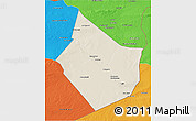 Shaded Relief 3D Map of Dayr Az Zawr, political outside