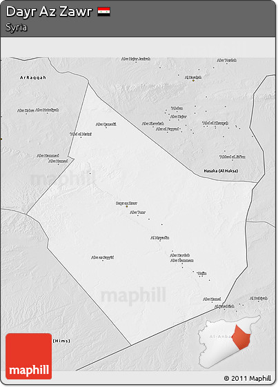 Silver Style 3D Map of Dayr Az Zawr