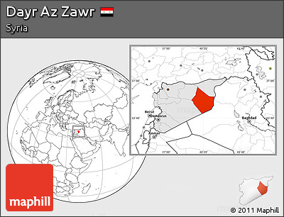 Blank Location Map of Dayr Az Zawr, highlighted country