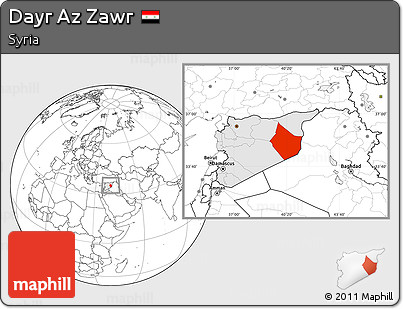 Blank Location Map of Dayr Az Zawr, highlighted country