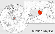 Blank Location Map of Dayr Az Zawr, highlighted country