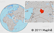 Gray Location Map of Dayr Az Zawr, within the entire country