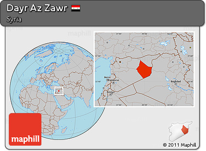 Gray Location Map of Dayr Az Zawr