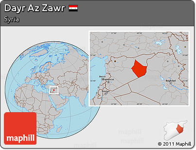 Gray Location Map of Dayr Az Zawr