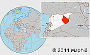Gray Location Map of Dayr Az Zawr, highlighted country