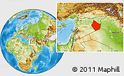 Physical Location Map of Dayr Az Zawr, within the entire country