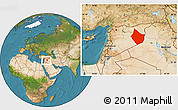 Satellite Location Map of Dayr Az Zawr, within the entire country
