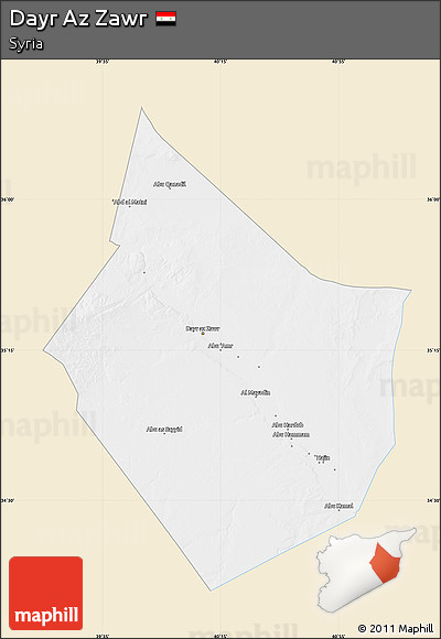 Classic Style Map of Dayr Az Zawr, single color outside