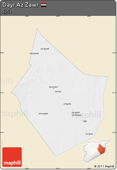 Classic Style Map of Dayr Az Zawr, single color outside
