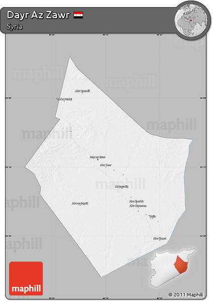 Gray Map of Dayr Az Zawr, single color outside