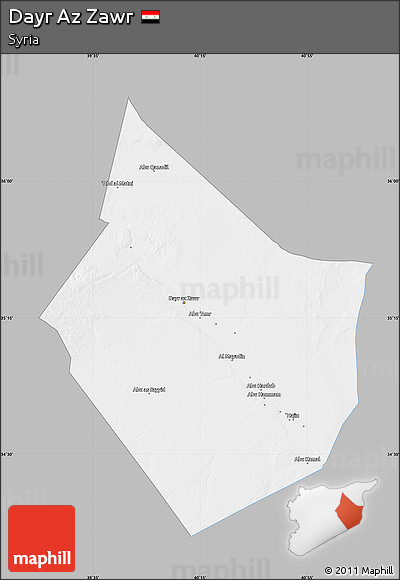 Gray Map of Dayr Az Zawr, single color outside