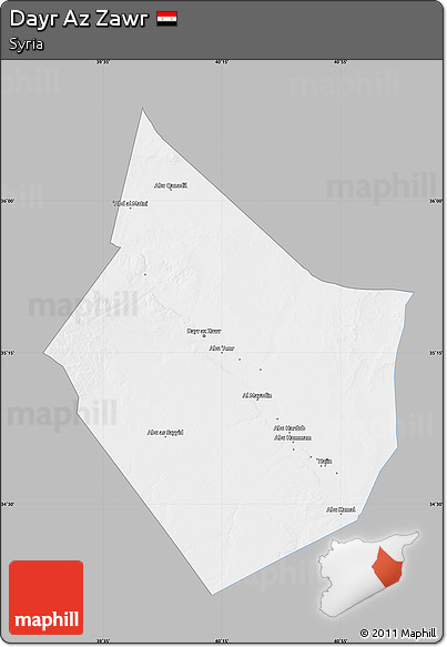 Gray Map of Dayr Az Zawr, single color outside