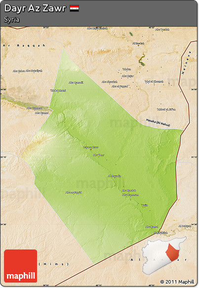 Physical Map of Dayr Az Zawr, satellite outside