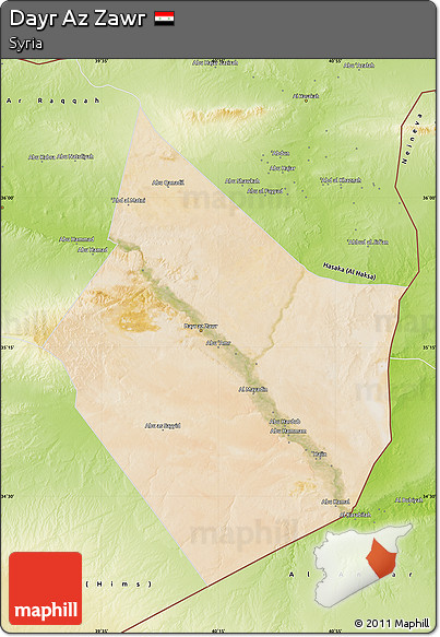 Satellite Map of Dayr Az Zawr, physical outside