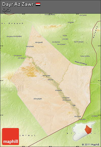 Satellite Map of Dayr Az Zawr, physical outside