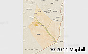 Satellite Map of Dayr Az Zawr, shaded relief outside