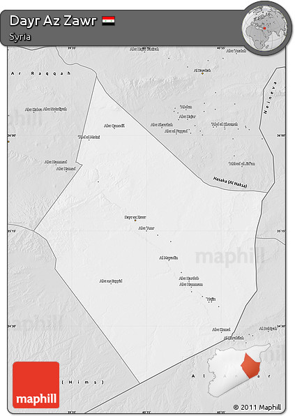 Silver Style Map of Dayr Az Zawr