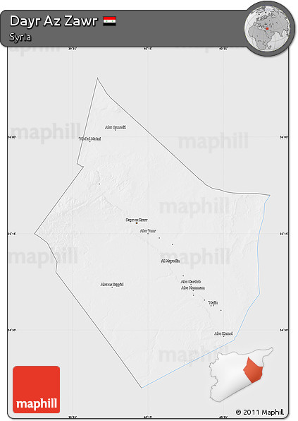 Silver Style Map of Dayr Az Zawr, single color outside