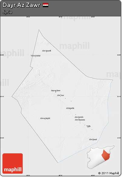 Silver Style Map of Dayr Az Zawr, single color outside
