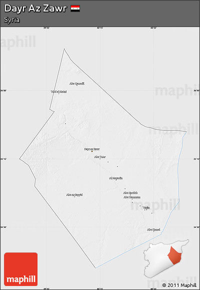 Silver Style Map of Dayr Az Zawr, single color outside