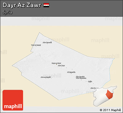 Classic Style Panoramic Map of Dayr Az Zawr, single color outside