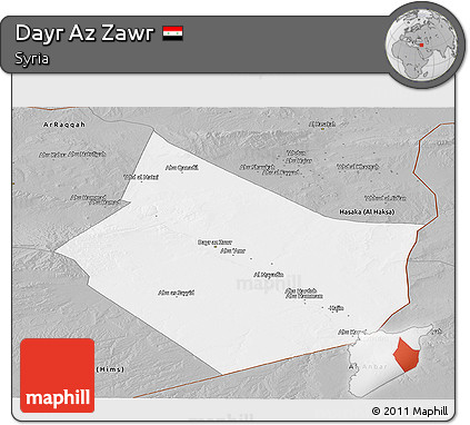 Gray Panoramic Map of Dayr Az Zawr
