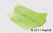 Physical Panoramic Map of Dayr Az Zawr, cropped outside