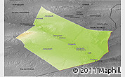 Physical Panoramic Map of Dayr Az Zawr, darken, desaturated