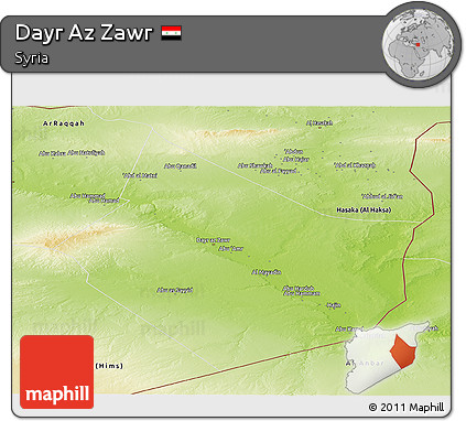 Physical Panoramic Map of Dayr Az Zawr