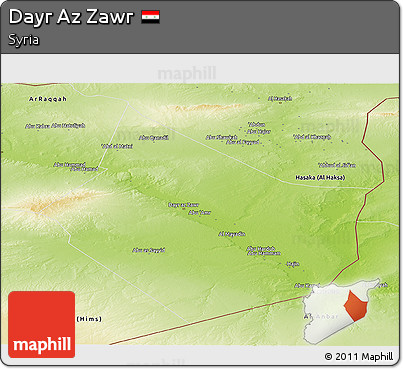 Physical Panoramic Map of Dayr Az Zawr