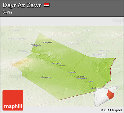 Physical Panoramic Map of Dayr Az Zawr, lighten