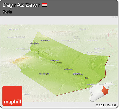 Physical Panoramic Map of Dayr Az Zawr, lighten