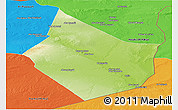 Physical Panoramic Map of Dayr Az Zawr, political outside