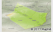 Physical Panoramic Map of Dayr Az Zawr, semi-desaturated