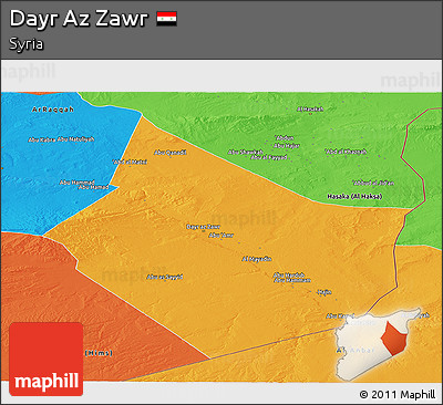 Political Panoramic Map of Dayr Az Zawr