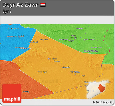 Political Panoramic Map of Dayr Az Zawr