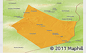 Political Panoramic Map of Dayr Az Zawr, physical outside