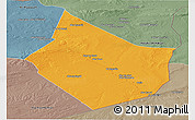Political Panoramic Map of Dayr Az Zawr, semi-desaturated