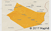 Political Panoramic Map of Dayr Az Zawr, shaded relief outside