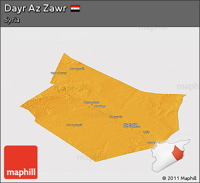 Political Panoramic Map of Dayr Az Zawr, single color outside