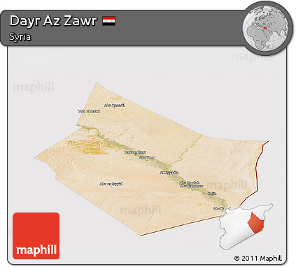 Satellite Panoramic Map of Dayr Az Zawr, cropped outside