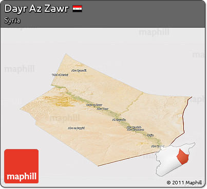 Satellite Panoramic Map of Dayr Az Zawr, cropped outside