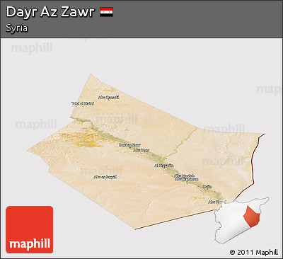 Satellite Panoramic Map of Dayr Az Zawr, cropped outside