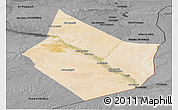 Satellite Panoramic Map of Dayr Az Zawr, darken, desaturated