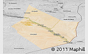 Satellite Panoramic Map of Dayr Az Zawr, desaturated