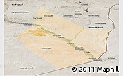 Satellite Panoramic Map of Dayr Az Zawr, semi-desaturated