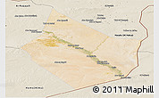 Satellite Panoramic Map of Dayr Az Zawr, shaded relief outside