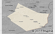 Shaded Relief Panoramic Map of Dayr Az Zawr, darken, desaturated